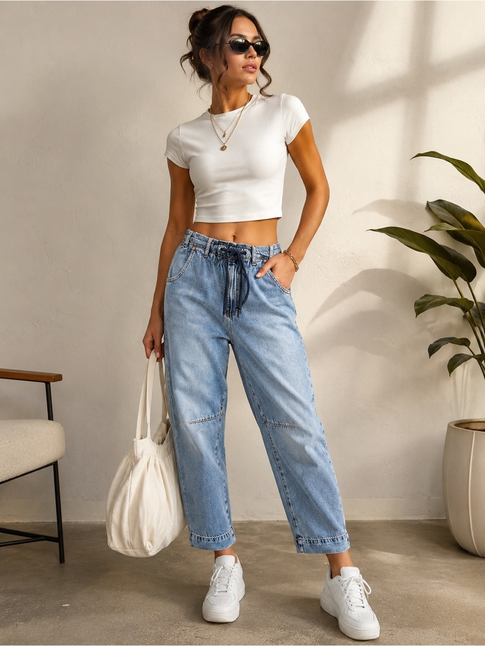 One teaspoon Outcasts Low Waist Drop Crotch Harem Denim Jeans